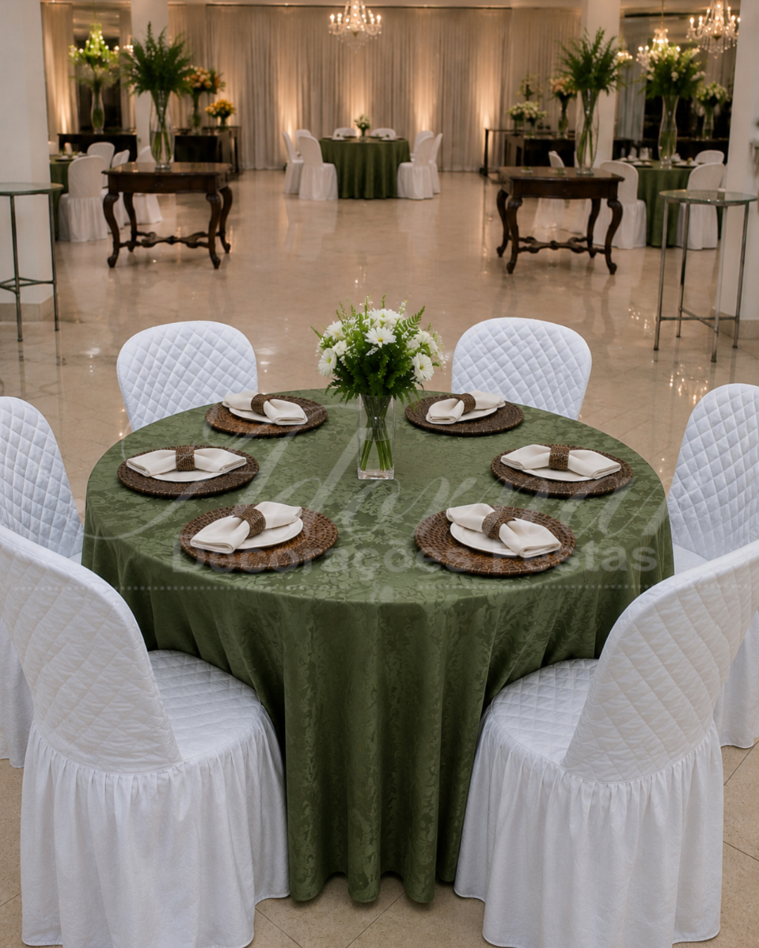 Aluguel de mesa posta para casamentos, formaturas e eventos corporativos em São Paulo com toalhas finas, guardanapos e arranjos decorativos